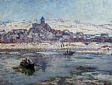 Winter Canvas Paintings - Vetheuil in Winter